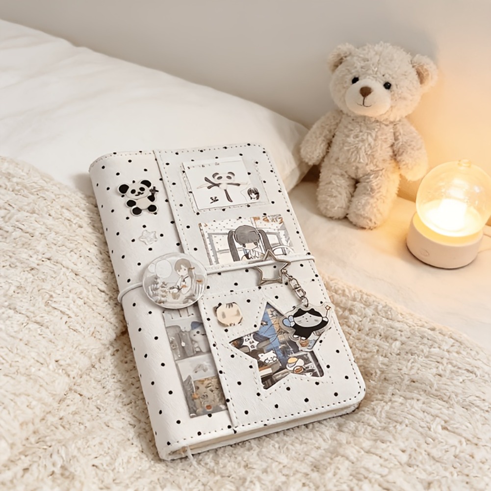 Graph Paper Pad - A6 Polka Dot Cloth Binder Notebook