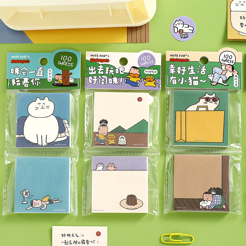Graph Paper Pad - MATSUGODA Cute Cartoon Cat Pattern Memo