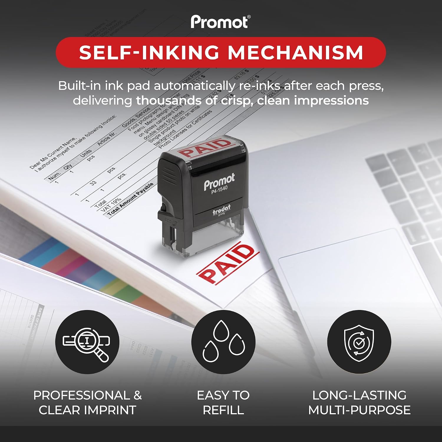 Self-Inking Paid Stamp Refilla - Self Inking Stamp review and price