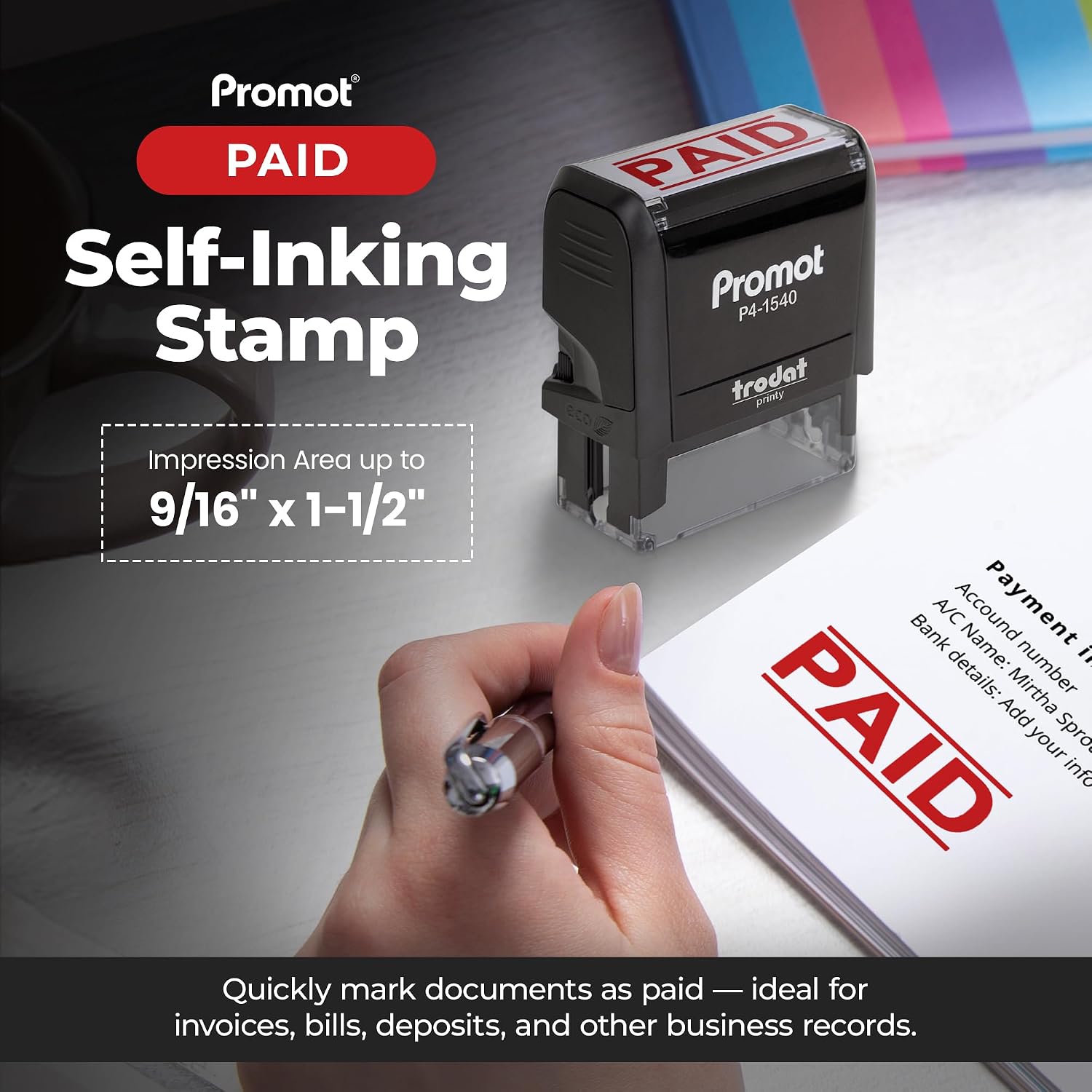 Self-Inking Paid Stamp Red Ref - Self Inking Stamp review and price
